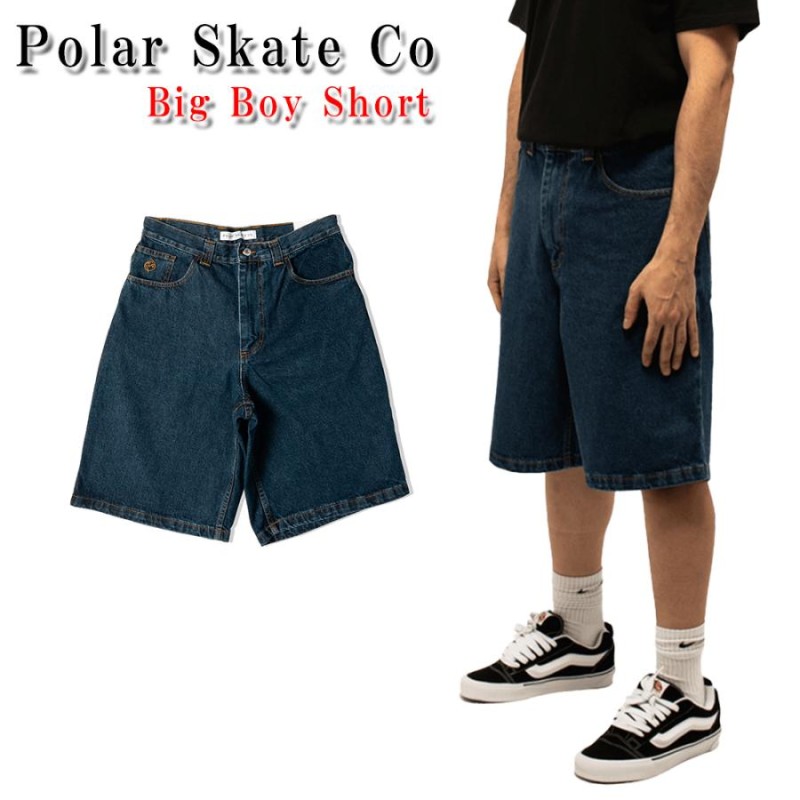 ポーラー デニム ショーツ Polar Skate Co Big Boy Short ビッグボーイ ハーフパンツ ジーンズ ブルー ブラック ロゴ  ワッペン 刺繍 スケーター メンズ レディー | LINEブランドカタログ