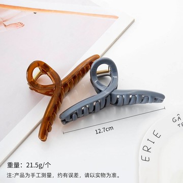 【昱晶閣】韓版高透果凍色鯊魚夾 大抓夾 高級感髮夾 后腦勺盤髮 髮量多 压克力髮夾 交叉抓夾 爪夾 洗髮夾