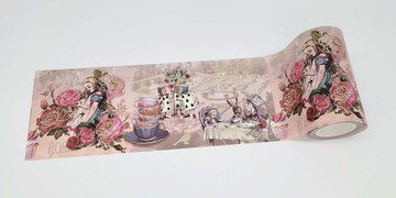 Alice in Wonderland Gold foil Extra Wide washi sticker tape