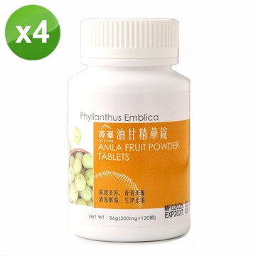 亦峯 油甘精華錠(300mgx120/瓶)-4瓶/組