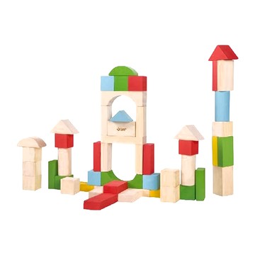 Classic WORLD 客來喜 德國基礎城市積木 50p 櫸木積木 益智積木  1組