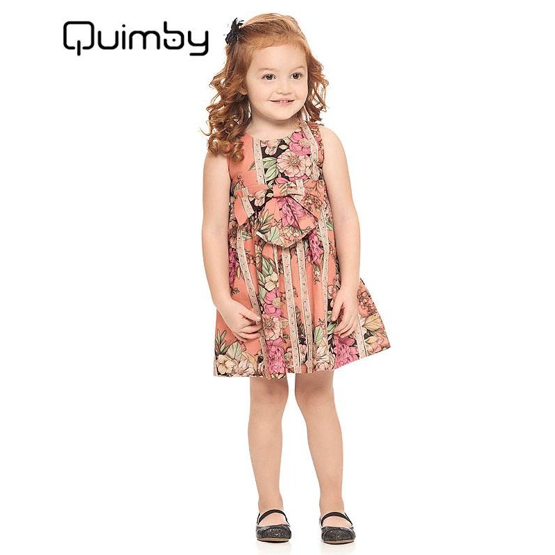 QUIMBY】女の子ドレス【子供服・パーティー】お花柄クラシカル｜コーラル（4（4歳〜5歳 110cm）） | LINEブランドカタログ