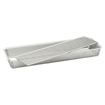 de Buyer 畢耶 專業不鏽鋼長方可脫模帶孔塔派模 35 x 10.5 x 3.5cm 含不沾烤紙  1個  不鏽鋼色