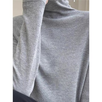 2025秋季新款堆堆領打底衫女韓版寬松高領套頭長袖針織衫薄款毛衣