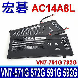 ACER (副廠) AC14A8L 原廠規格 電池 Aspire VX15 VX5-591g Spin3 SP314-51 Aspire V15 Nitro VN7-571 VN7-571G VN7-572 VN7-572GVN7-572 VN7-572G VN7-591 VN7-591G VN7-592 VN7-592G VN7-791 VN7-791G(MS2395) VN7-792 VN7-792G