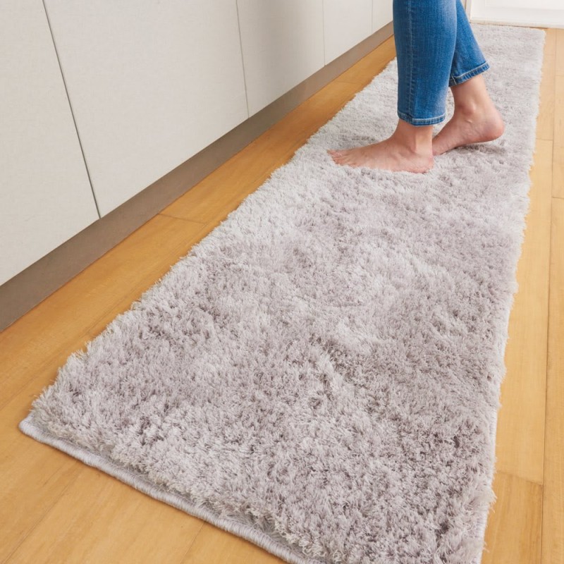 約50x120cm 使用 ふわふわ吸水速乾キッチンマット) グレー | LINE