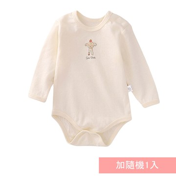 JoyNa - 2件入-空氣棉包屁衣 肩扣式長袖連身衣 緹花純棉-蘋果貴賓+隨機一入