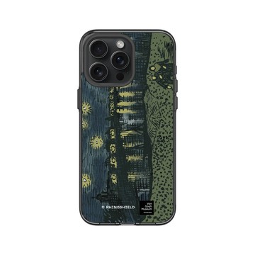 iPhone 15 Pro Max Clear 酷墨灰 - Van Gogh Museum - RHINOSHIELD 二創 - 隆河上的星夜
