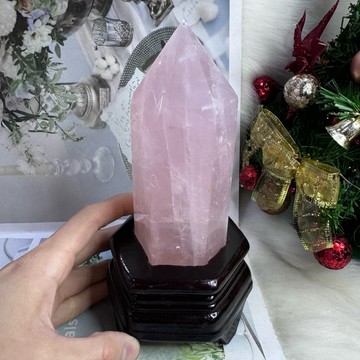 頂級天然 粉水晶柱 10號855公克 🌸天然水晶柱 送禮收藏 粉水晶 水晶柱 A2176