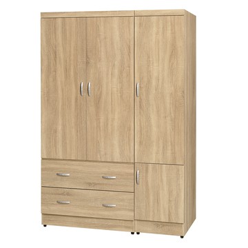 【顛覆設計】芙亞4x6尺拉門二抽衣櫥梧桐色