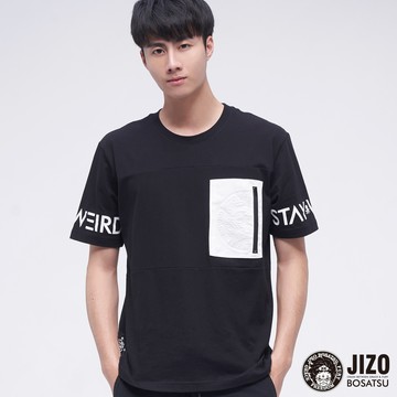 【㊙年貨獨家價】鋼印白口袋短TEE(黑)- BLUE WAY  地藏小王