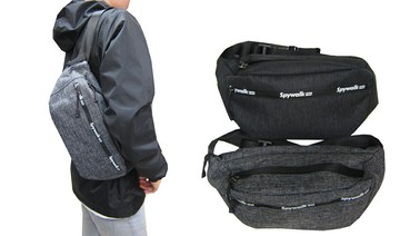 ~雪黛屋~SPYWALK 腰包中容量主袋+外袋共三層腰背肩背斜側背工作工具袋隨身防水尼龍布可刷洗好保養SD9039