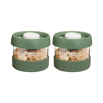 【Snapware康寧密扣】按壓式真空玻璃儲物罐480ML/2入組B02