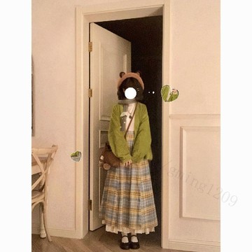 【加絨加厚有口袋】雙月漢服女 綠茸茸 宋制飛機袖 鬆緊腰八破裙 日常款 漢服女裝 漢服上衣 漢服女改良 日常漢服