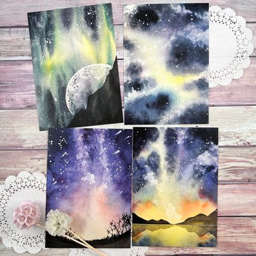 星空-明信片拼貼卡(超厚象牙)(一套四款)