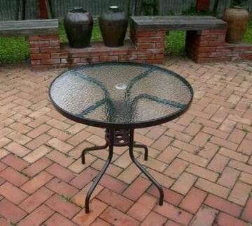 【Brother 兄弟牌】80cm玻璃庭院桌-黑色及白色任選(戶外傢俱)