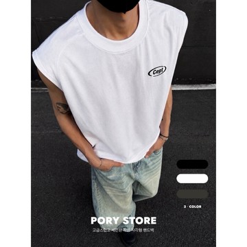【PORY STORE】獨家！韓國街頭寬肩純棉背心 舒適 實拍 穿搭 韓系 男女 無袖背心 海邊背心