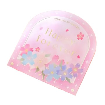 德德小品集 櫻樹下的祝福萬用卡 Happy forever  粉櫻綻放  3張
