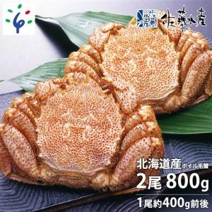 ふるさと納税 110064 佐藤水産 北海道産ボイル毛蟹 2尾で800ｇ(約400ｇ×2尾) （※佐藤水産専用かに酢付き.. 北海道石狩市