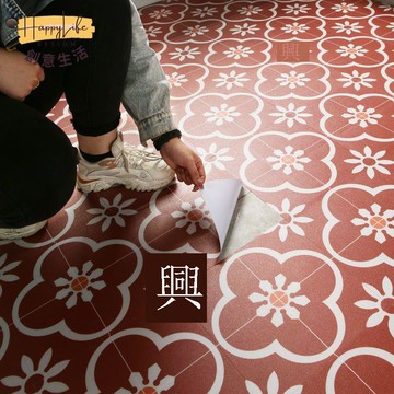 【臺灣公司 可打統編】免運 PVC地板貼 【花磚/復古/加厚】廚房臥室瓷磚地面翻新改造地貼墻面仿油貼自粘 可開發票 全館六折 工廠現貨直銷 新品特價 c1083