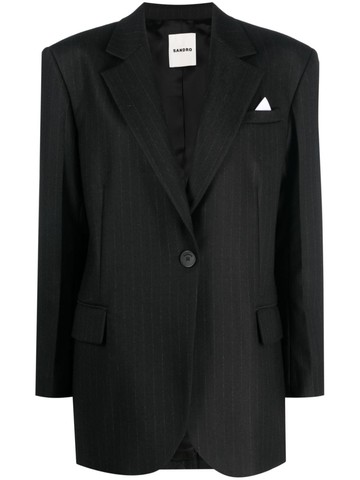 SANDRO - Zana double-breasted blazer - women - Spandex/Elastane/Wool/Polyester/Cotton/Viscose/Cotton - 42 - Black