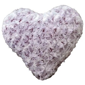 Lassley 玫瑰絨愛心枕  100%聚酯纖維表布，100%A級長纖棉填充  34X30X15cm  銀紅色