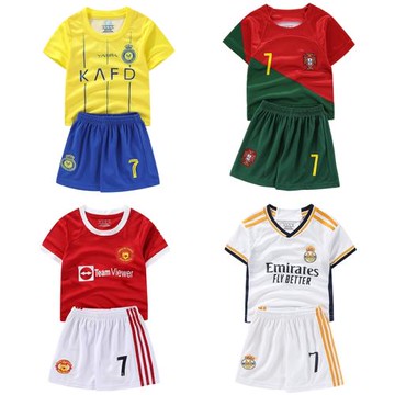 親子裝利雅得勝利c羅中國行球衣葡萄牙皇馬主場客場兒童足球服7號