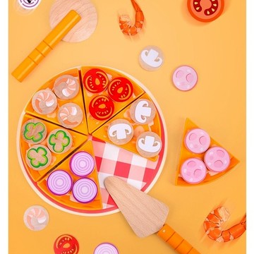 現貨《木製玩具E3B】Ohye兒童披薩切切樂玩具 ♥ 手作披薩 家家酒玩具 ♥ PIZZA 披薩 過家家 切切樂 玩具