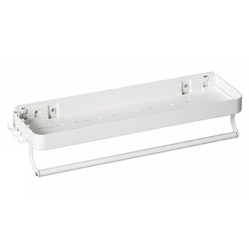 hoi 好好生活 無痕壁掛式收納置物架 40cm 白色  1個