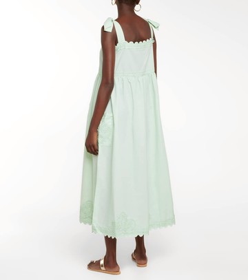 Juliet Dunn Self-tie cotton poplin midi dress