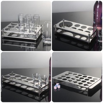 不銹鋼子彈杯杯架KTV酒吧酒杯吞杯一口杯shot杯架白酒分酒器架子