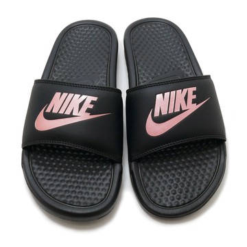 【FUZZY Select】NIKE BENASSI JDI 黑 玫瑰金 拖鞋 海灘拖鞋 女鞋 343881-007