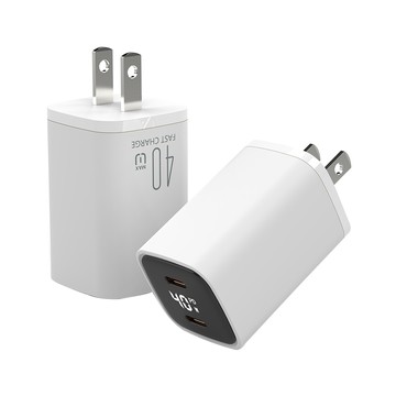 Sily Type-C雙孔數顯氮化鎵GaN充電頭 40W快充充電器 PD充電頭 快充頭 充電器 支援iPhone 18/17/16 台灣現貨