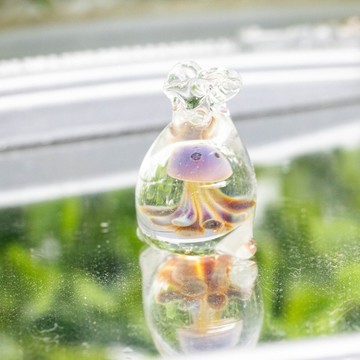 水母迷你袋子頸飾(紫黃色)