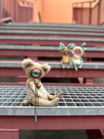 泰迪熊－獨眼巨人，大尺寸；毛絨泰迪熊_按訂單生產！