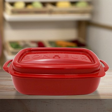日本製 鑄鐵鍋造型可微波保鮮盒-方形-500ml-3入