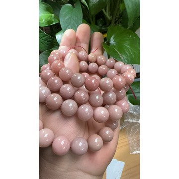 阿拉善水蜜桃彩玉玛瑙 大漠戈壁彩玉手串福馨珠宝直播链接