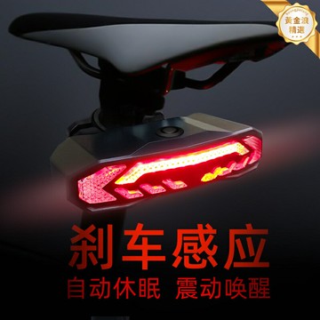 【智能剎車轉向】自行車尾燈 山地車尾燈 USB充電尾燈 騎行警示燈 剎車感應 轉向提示 戶外夜騎必備 防水防震
