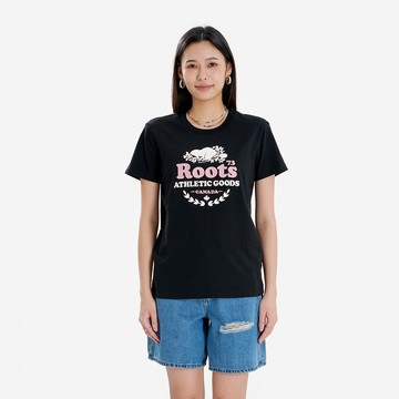 Roots女裝- ROOTS ATHLETIC GOODS 短袖上衣 (黑色)