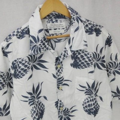 レミレリーフ　パイナップル柄 半袖アロハシャツ REMI RELIEF/レミレリーフ アロハ総柄刺繍SHIRT(パイナップル