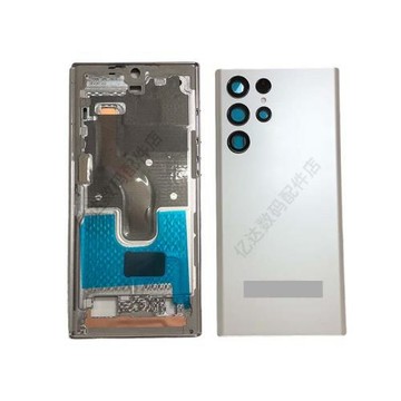 適用于三星s22ultra中框 邊框玻璃后蓋 后殼s9080屏框后殼 S22