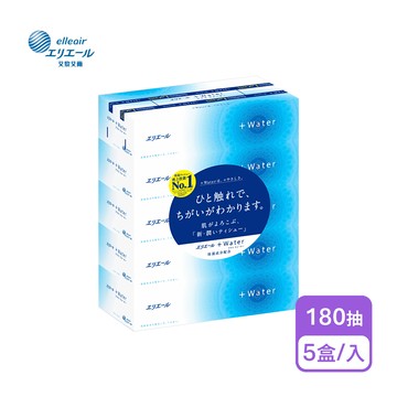 【日本大王】 +Water水潤柔感抽取面紙(180抽X5盒)