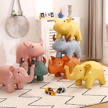 兒童換鞋凳家用門口坐凳創意可愛沙發腳凳卡通動物小板凳實木矮凳