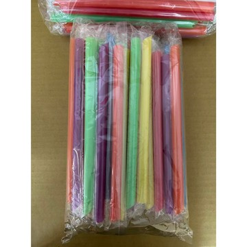 特價品~~（單支獨立包裝 ）斜口吸管12mmX21cm 彩色吸管 約50入裝 塑膠吸管  珍珠吸管 粗吸管 波霸吸管