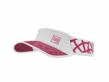 《Compressport 瑞士》超輕量蛛網中空帽  白玫瑰 WHITE/BURGUNDY