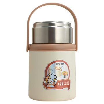 316不鏽鋼燜燒杯 附不鏽鋼湯匙  顏色隨機  1個  1.1L