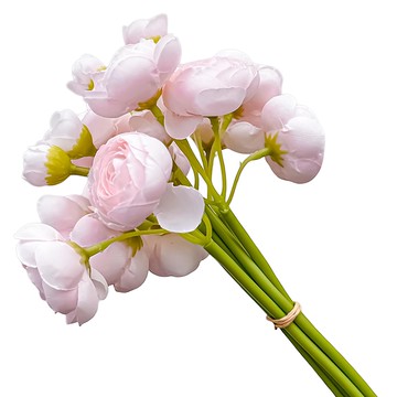 FLORAL M 法式浪漫復古茶花清新粉仿真花花材  6個  粉色