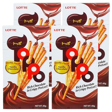 Toppo 夾心餅乾棒 香脆餅乾 雙重口味 香草巧克力  40g  4盒