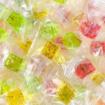 最新日期💥奇亞籽軟糖水果休閒零食糖果獨立包裝批發爆款小方塊混合口味糖果