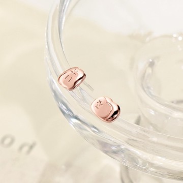 奶油家族奶油麵包系列-烤焦小麵包純銀耳環組